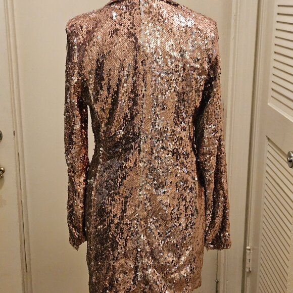 Endless Rose Double Breasted Blazer/Dress Rose Gold Small - Picture 4 of 6